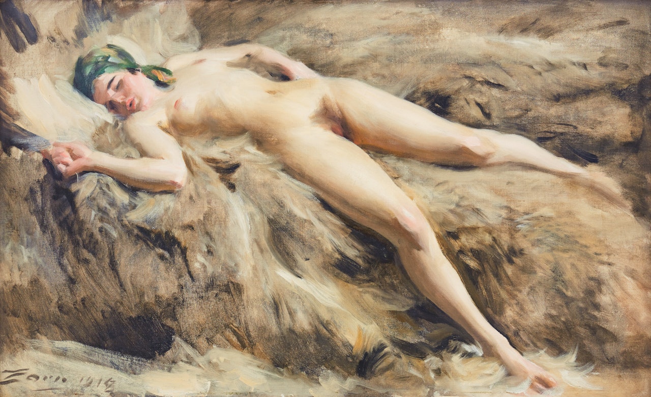 "On the wolf" by Anders Zorn