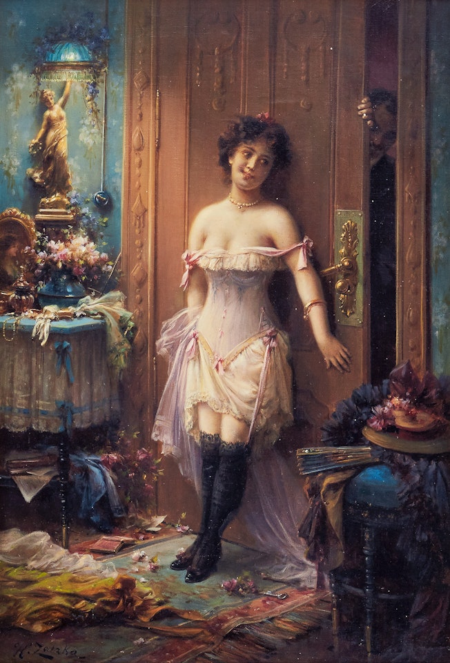 The amorous visitor by Hans Zatzka