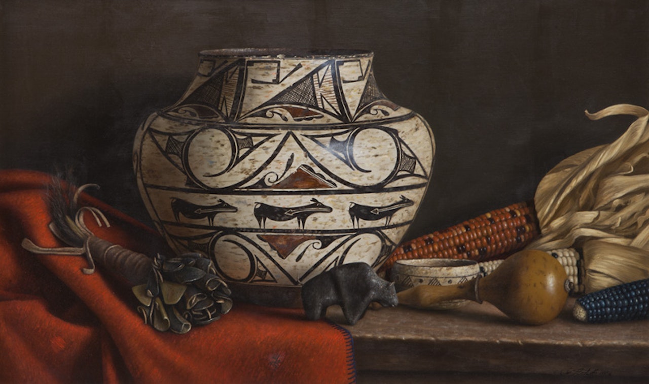 "Three Deer and a Buffalo" by William Acheff