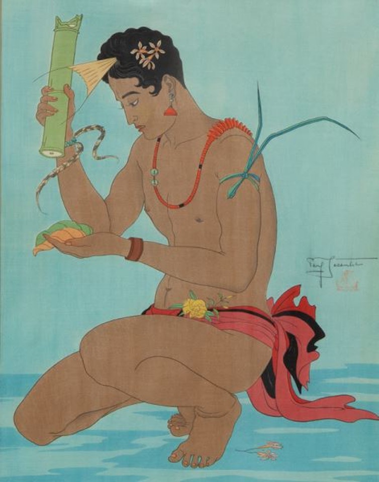 "Le Betel "Yap" Woodblock by Paul Jacoulet