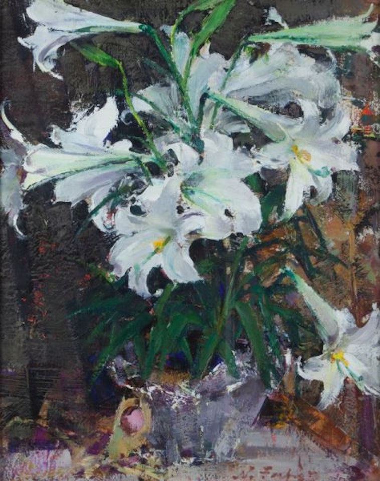 "White Easter Lilies" by Nicolai Fechin