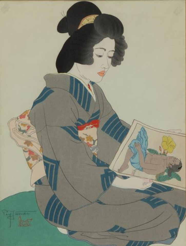 "La Geisha, Kiyoka, Tokyo " by Paul Jacoulet