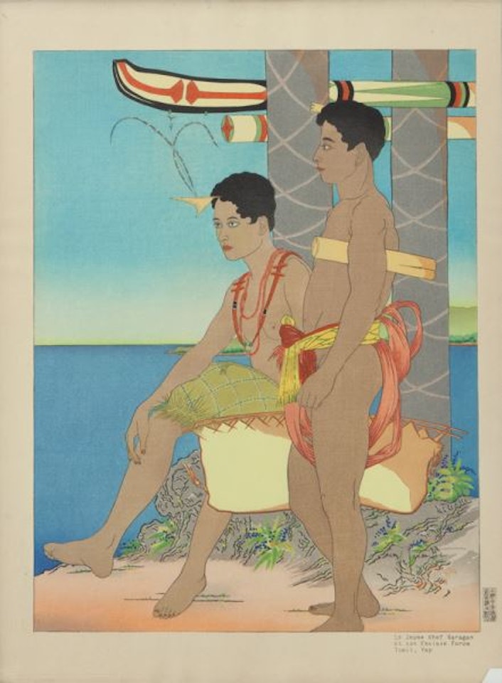 "Le Jeune Chef Saragan Et Son Esclave Forum, Tomil, Yap" by Paul Jacoulet