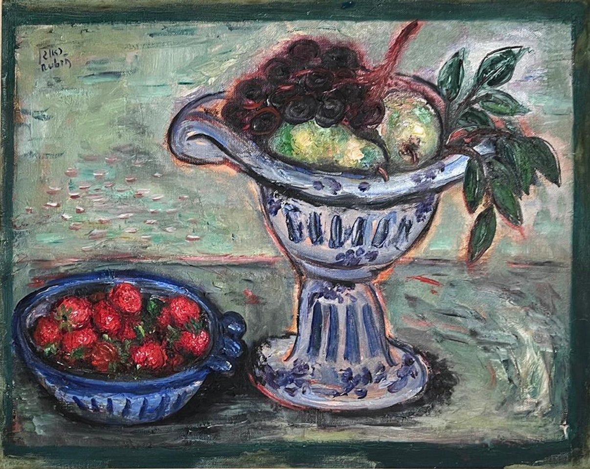 Strawberries and fruit bowl by Reuven Rubin