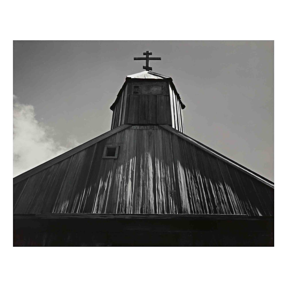 "Fort Ross Chapel - View Up" by Ansel Adams