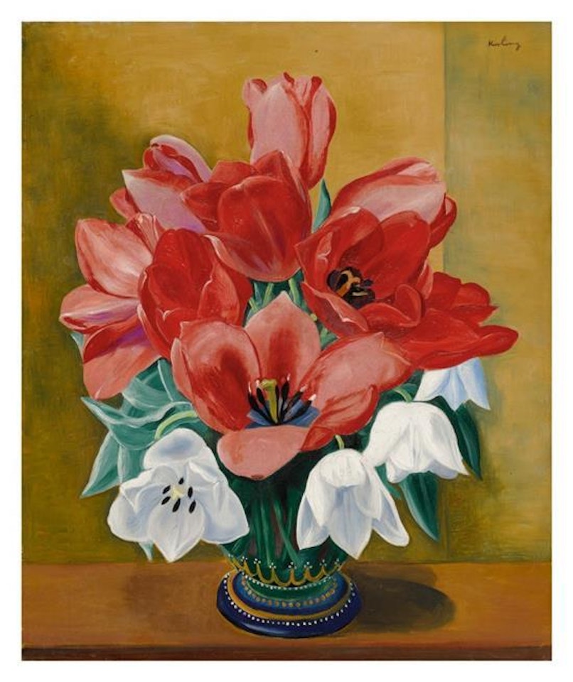 Vase de tulipes by Moïse Kisling
