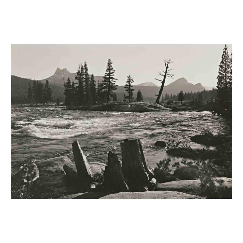 "Cathedral Peak, Tuolumne River, Yosemite" by Ansel Adams