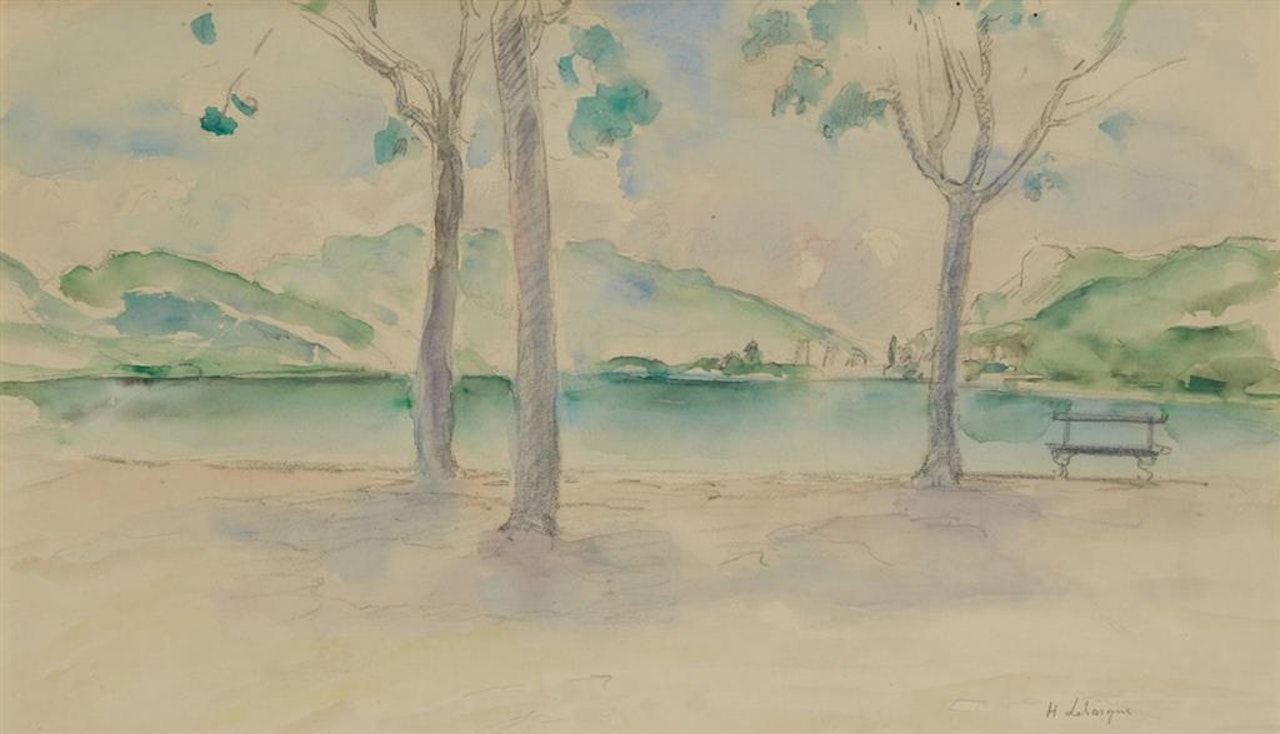 Arbres au bord du lac by Henri Lebasque