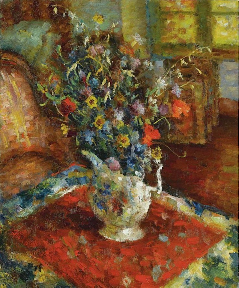 Still life with a bouquet of flowers in a pitcher by Marcel Dyf