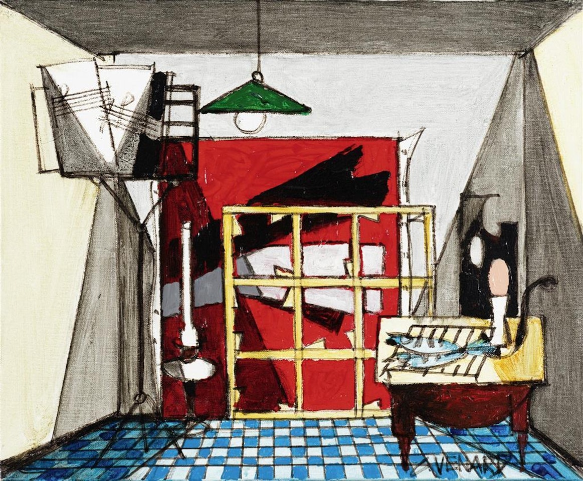 Interior with fish by Claude Venard