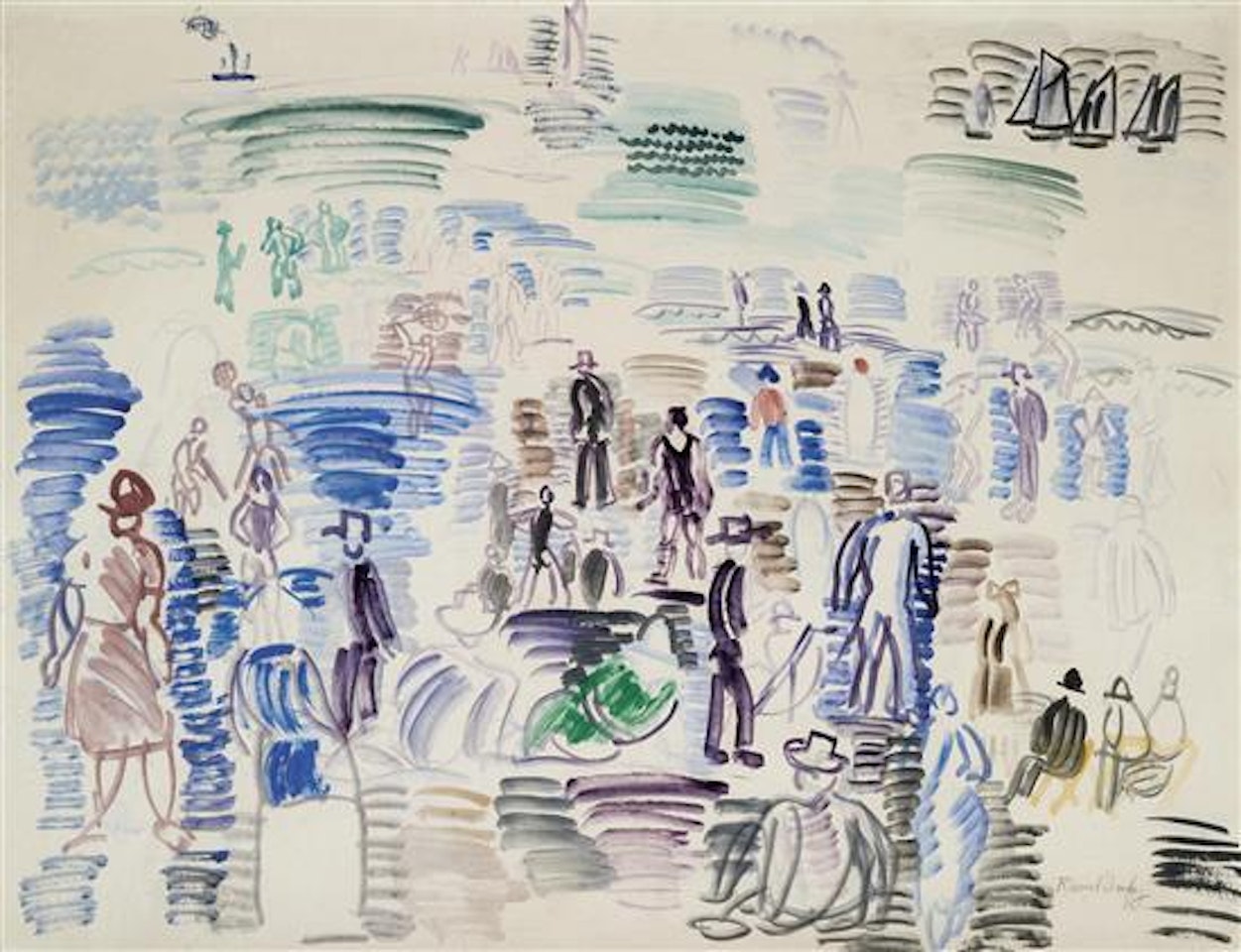 Personnages sur la plage by Raoul Dufy