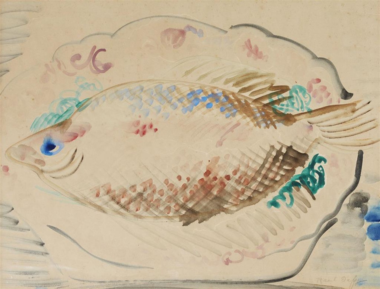 Nature morte au poisson ou le turbot by Raoul Dufy