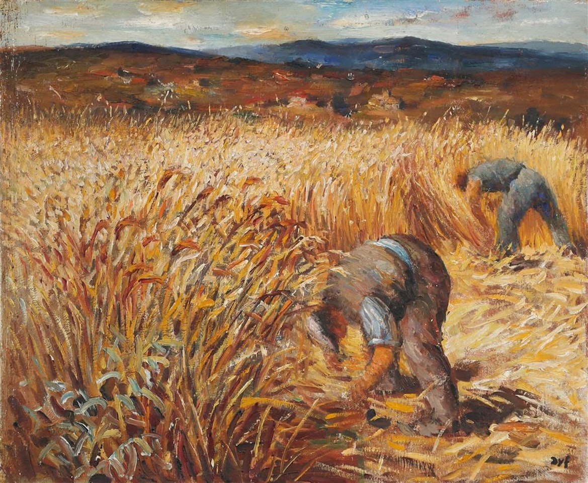Worker in harvest by Marcel Dyf