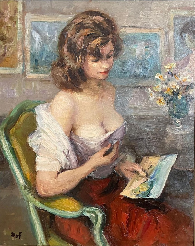 Jeune Femme Lisant by Marcel Dyf