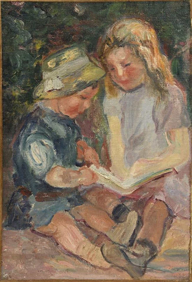 Enfants lisant by Georges d’Espagnat