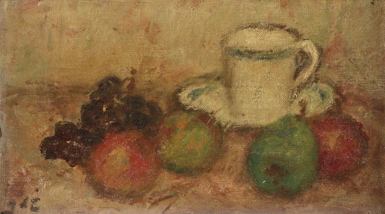 Still life with fruits and cup by Georges d’Espagnat