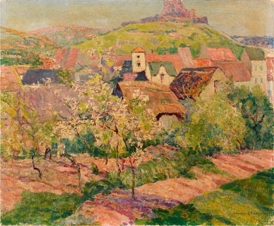 Village au printemps by Victor Charreton
