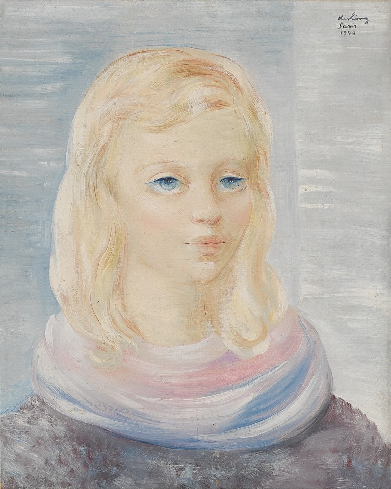 Jeune fille aux yeux bleus by Moïse Kisling