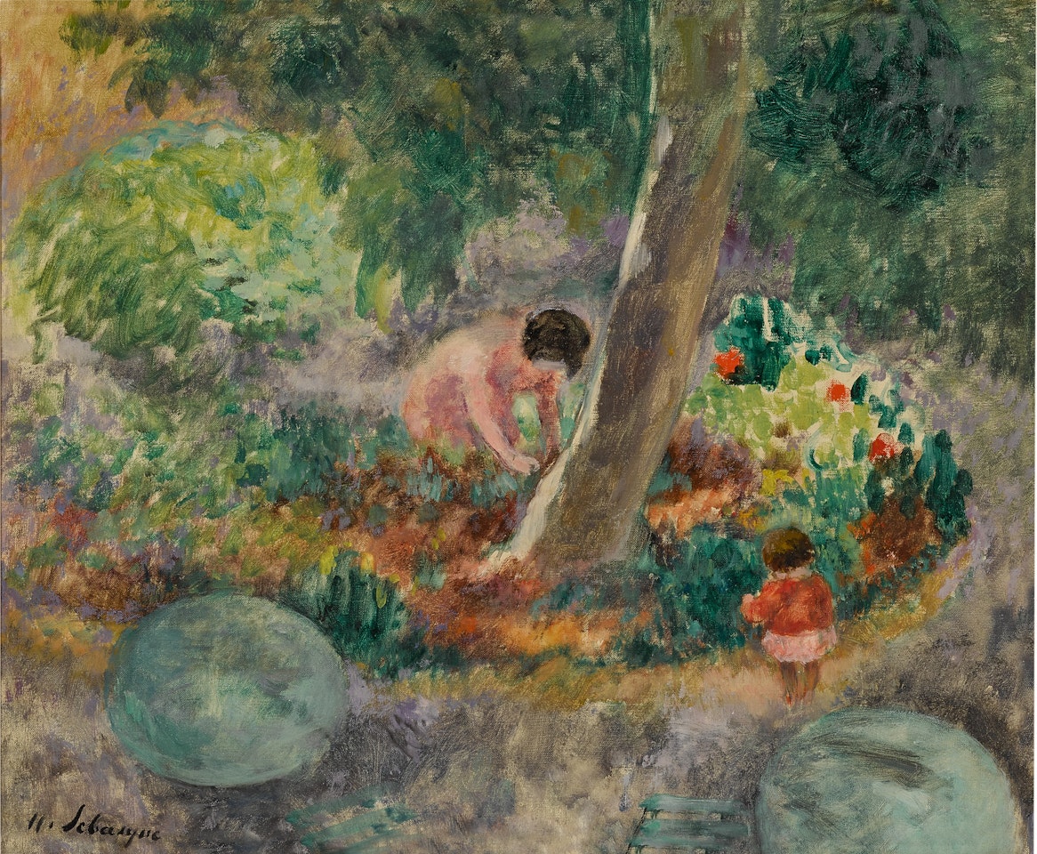 Nono et Pierre dans le jardin by Henri Lebasque