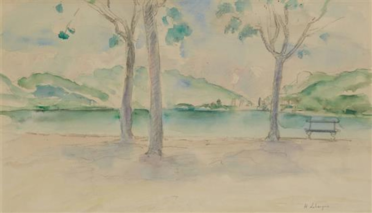 Arbres au bord du lac by Henri Lebasque