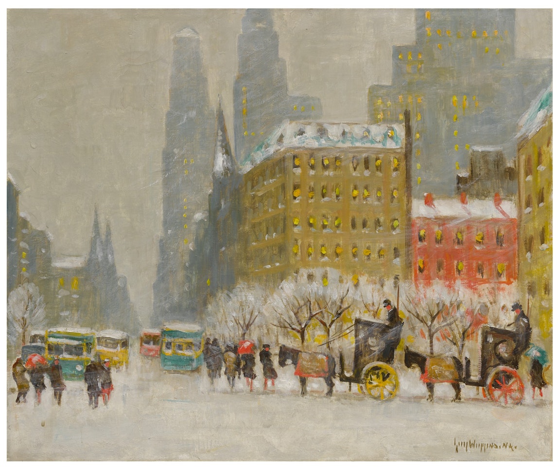 The Hansoms in Winter by Guy Carleton Wiggins