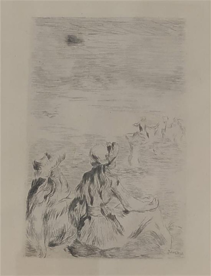 Sur la plage a Berneval by Pierre-Auguste Renoir