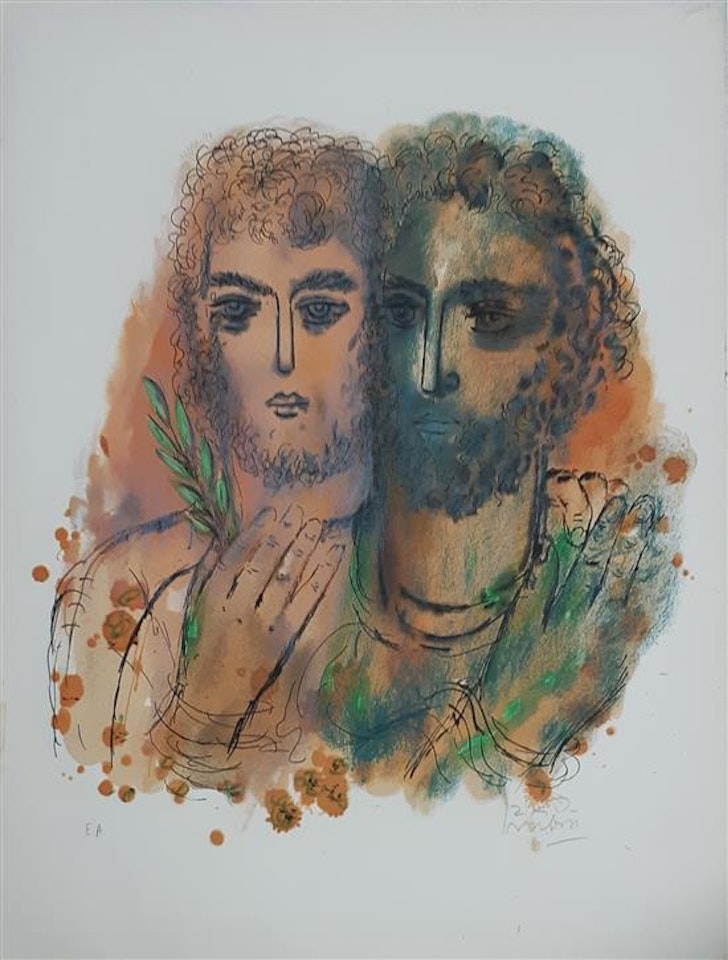 David and Jonathan by Reuven Rubin