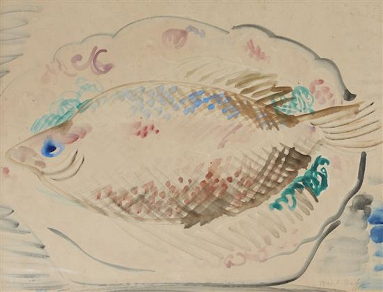 Nature morte au poisson ou le turbot by Raoul Dufy