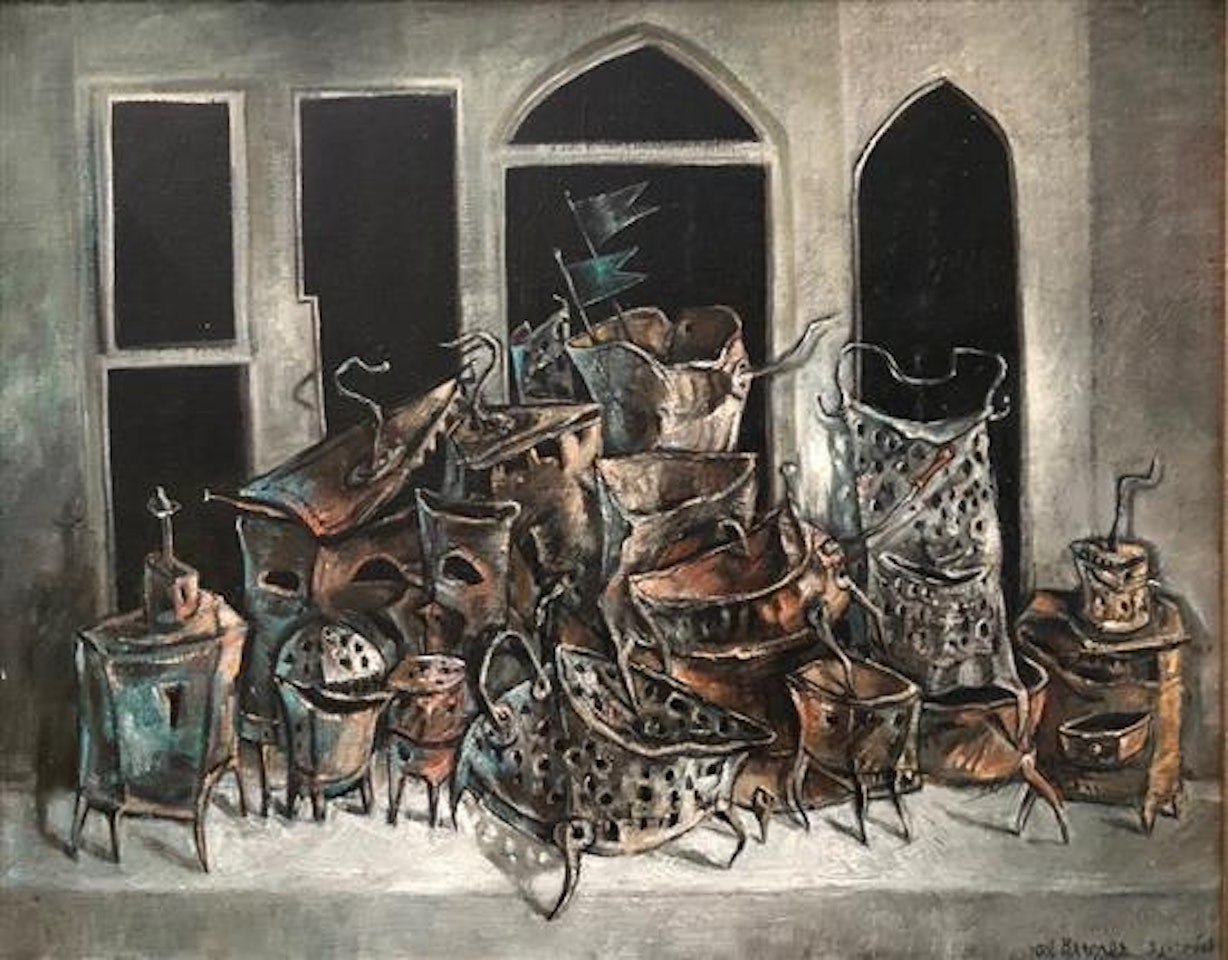 Stil life with lamps by Yosl Bergner