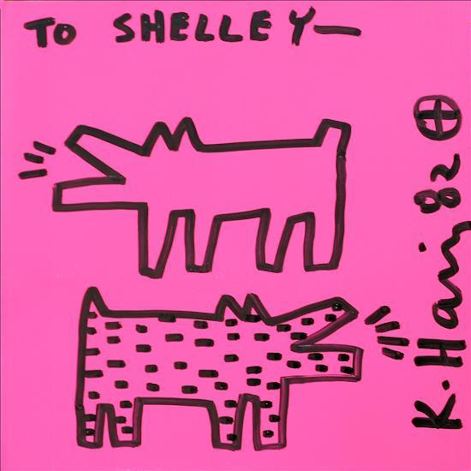 Two barking dogs by Keith Haring
