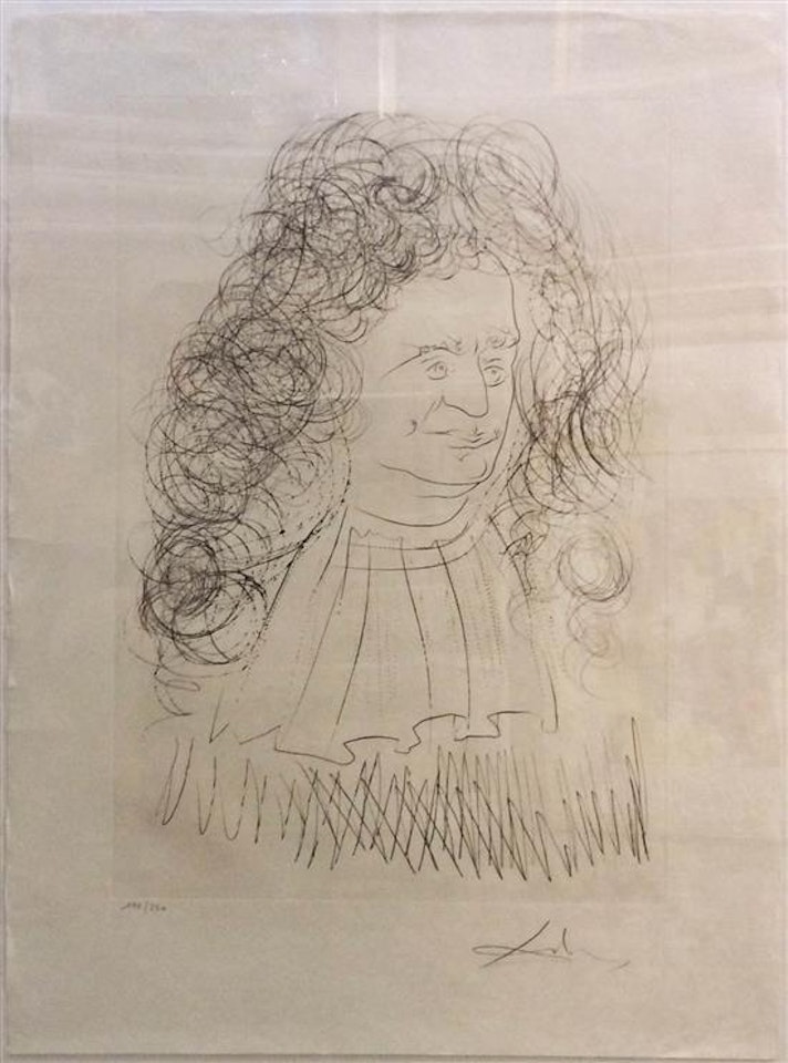 Portrait of la Fontaine from le Bestiaire de la Fontaine Dalinise by Salvador Dali