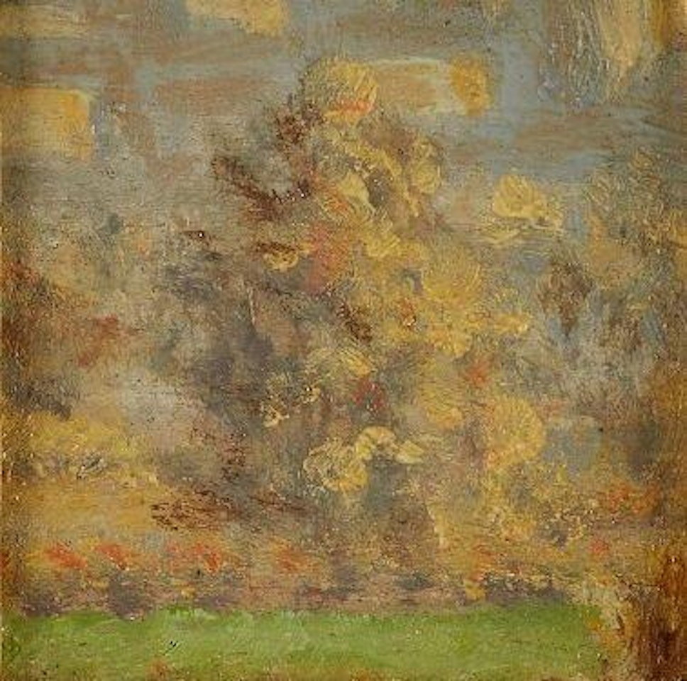 Tree in landscape by French School