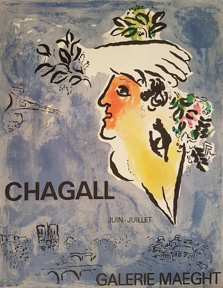 Poster of the exhibition Galerie Maeght, Le ciel bleu by Marc Chagall