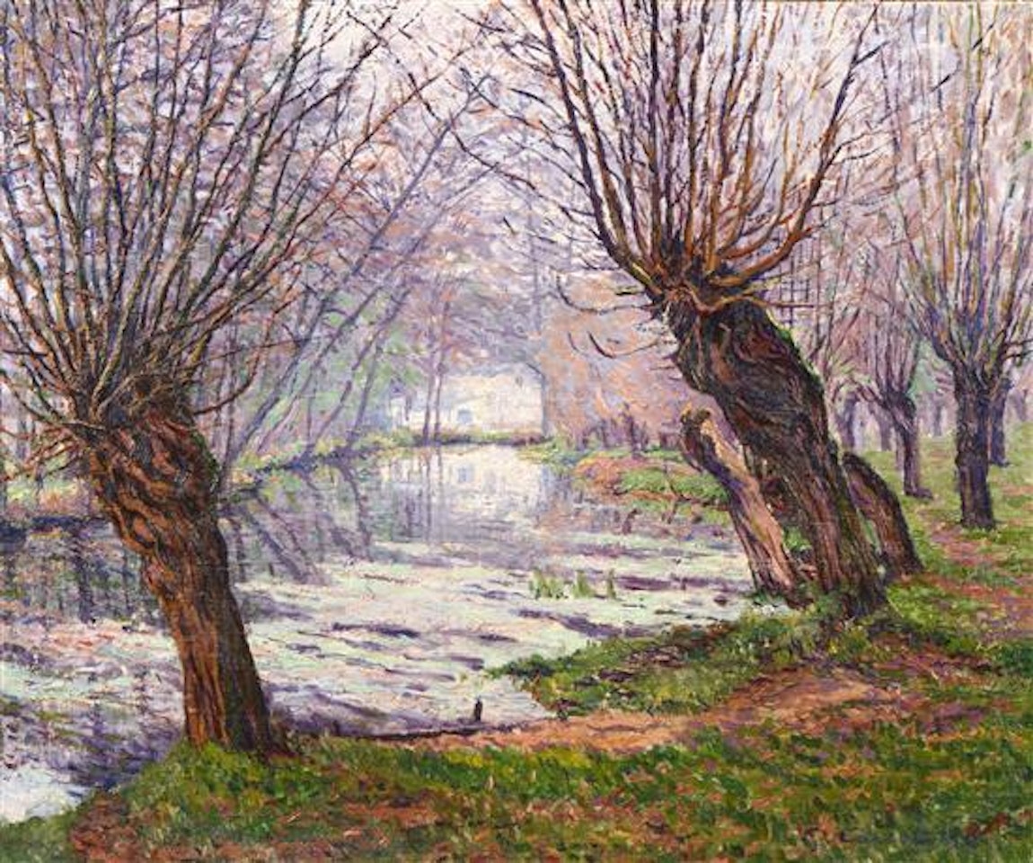 Trees near the river by Gustave Cariot