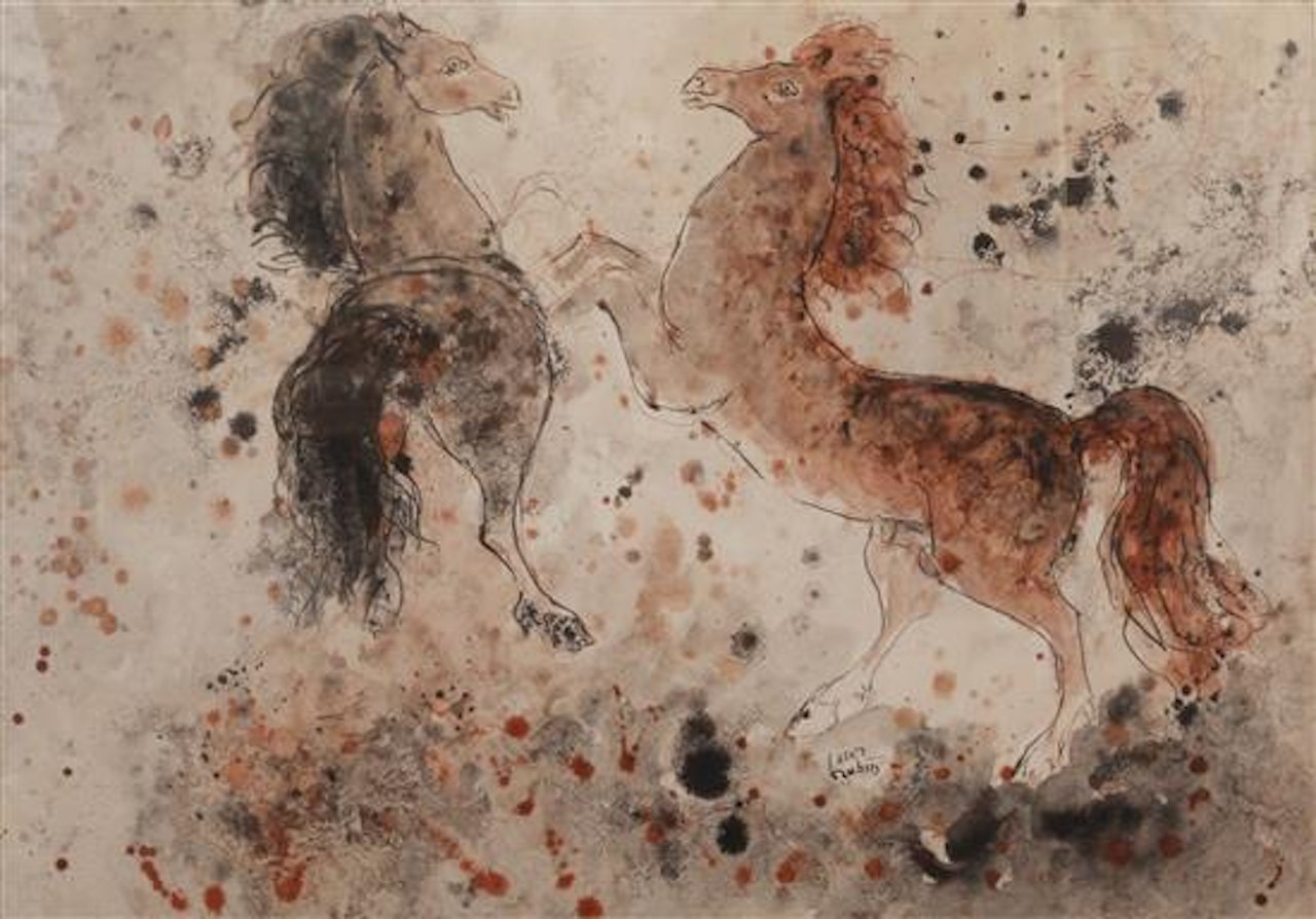 Two Arabian horses by Reuven Rubin
