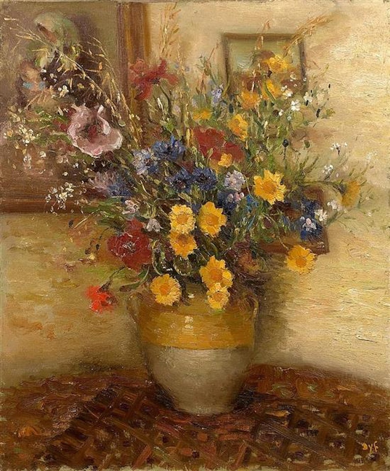 Fleurs des champs au pavot mauve by Marcel Dyf
