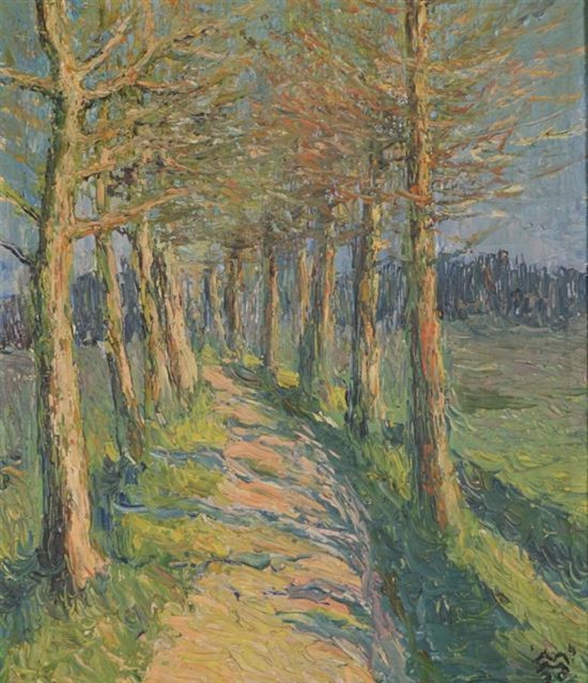 Country road between the trees by French School