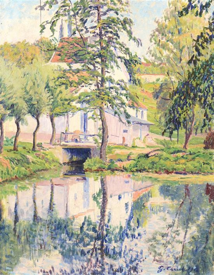 Reflections on the lake by Gustave Cariot