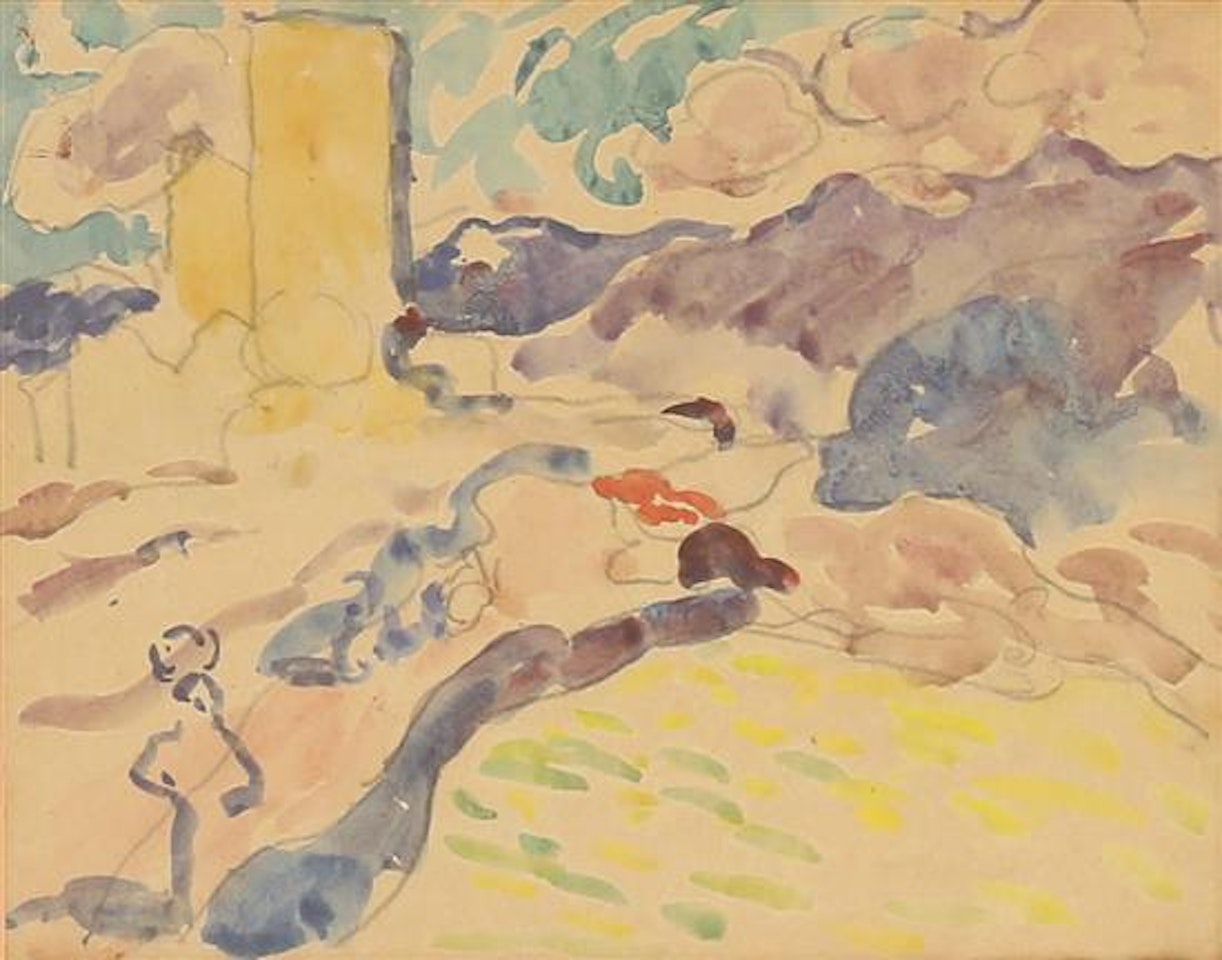 Landscape with figure by Louis Valtat