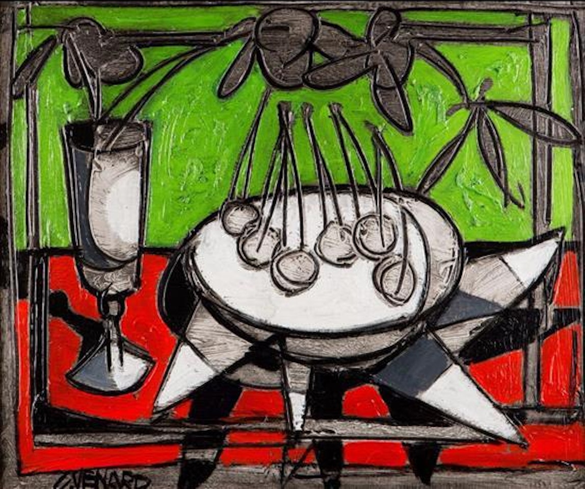 Still life with cherries by Claude Venard