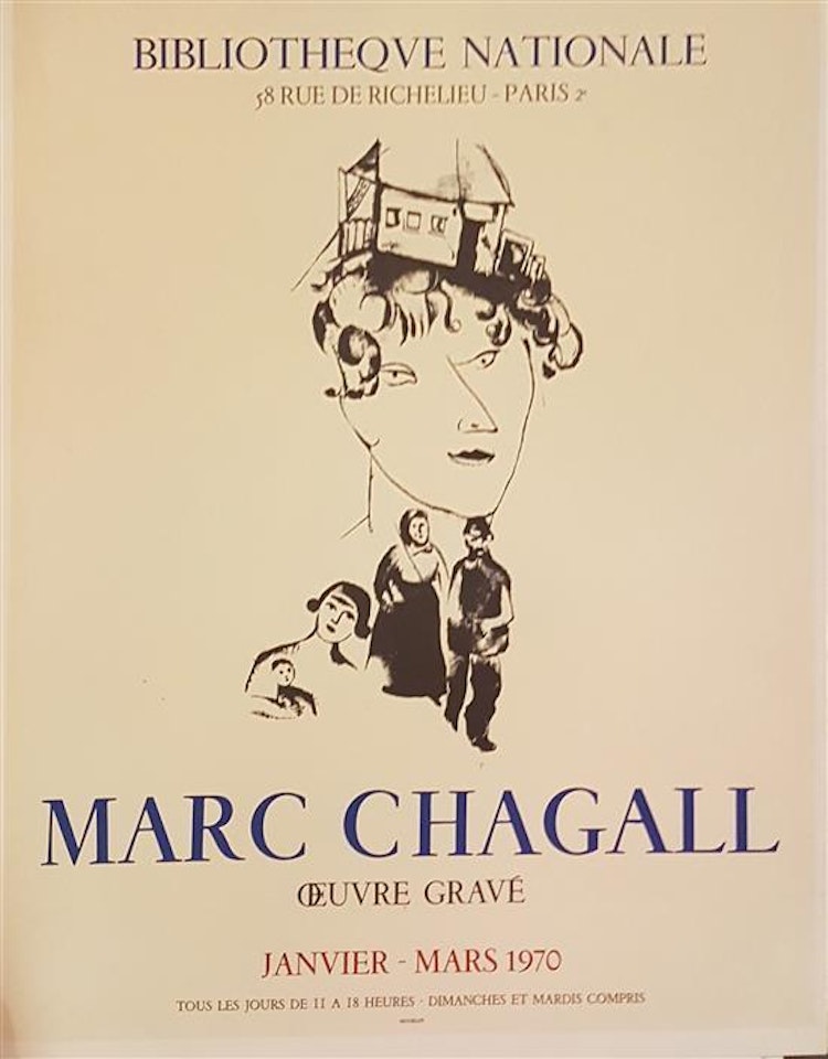 Oeuvre Grave, Bibliotheque Nationale by Marc Chagall