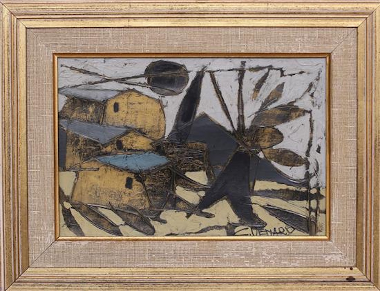 Landscape with houses by Claude Venard
