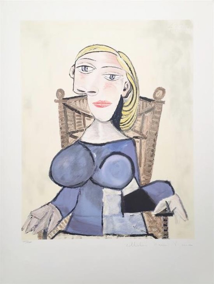 Femme blonde au fauteuil d"osier by Pablo Picasso