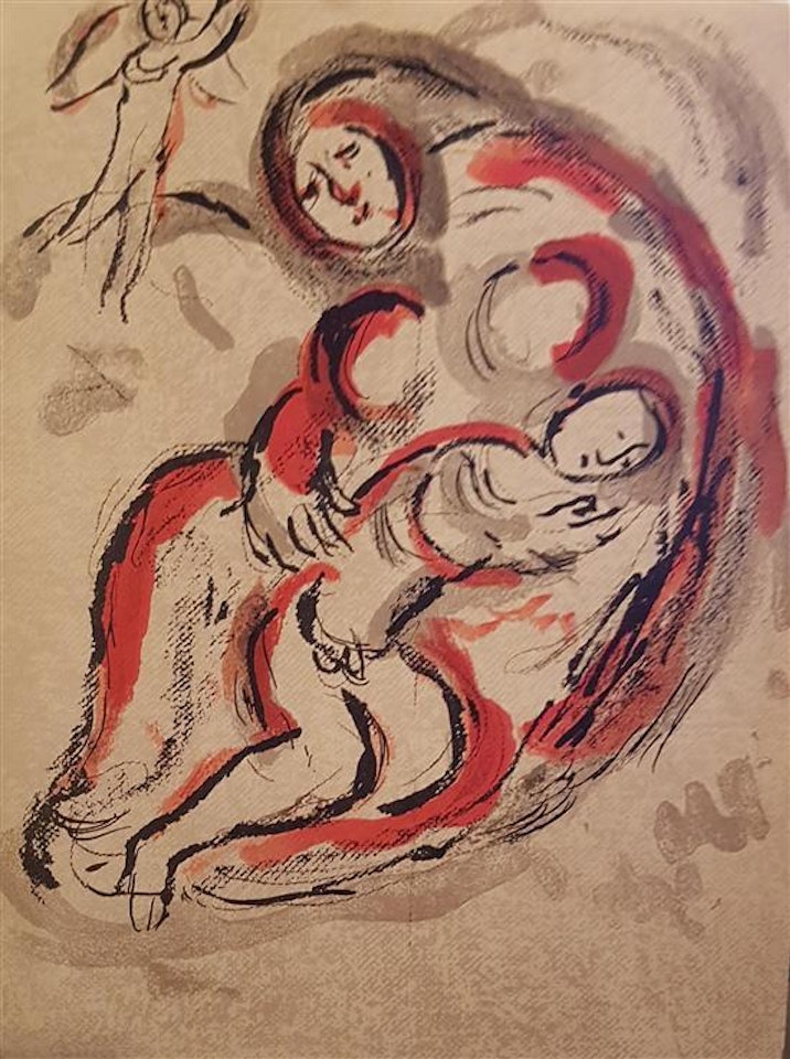Hagar and Ishmael in the Desert, Verve Bible by Marc Chagall