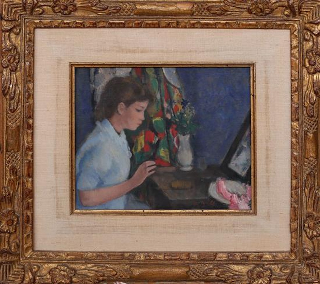 Young woman near dressing table by François Gall