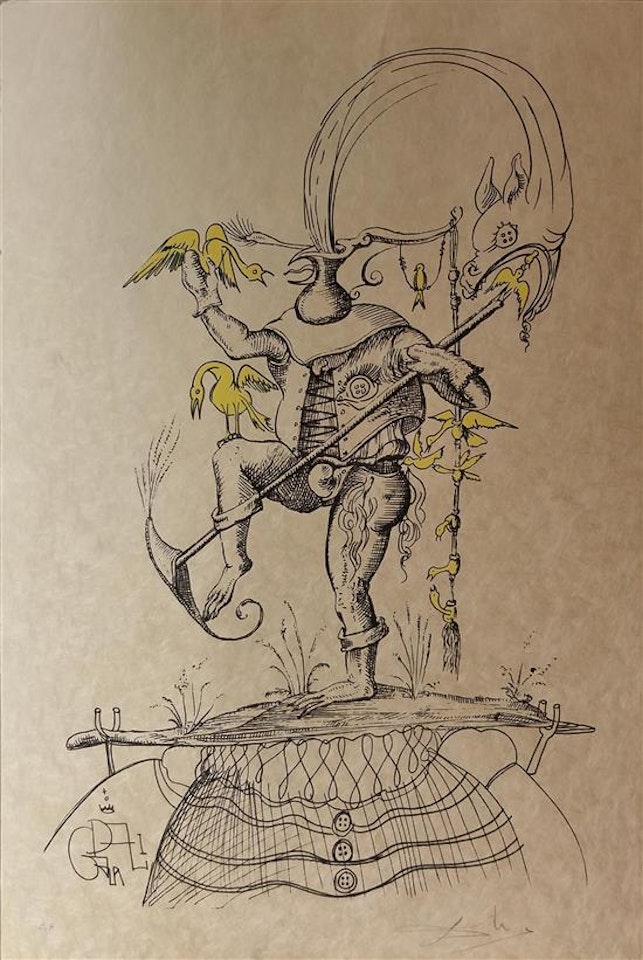 "T" from the Les Songs (Songes) Drolatiques de Pantagruel by Salvador Dali