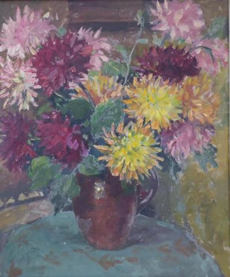Bouquet of chrysanthemes by French School