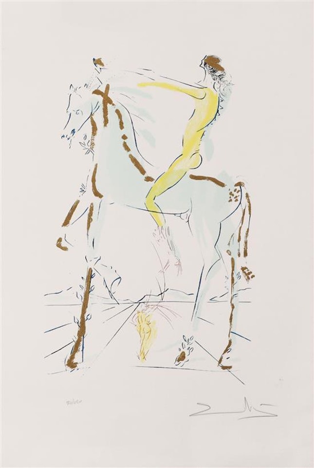The beloved is as fair as a company of horses by Salvador Dali