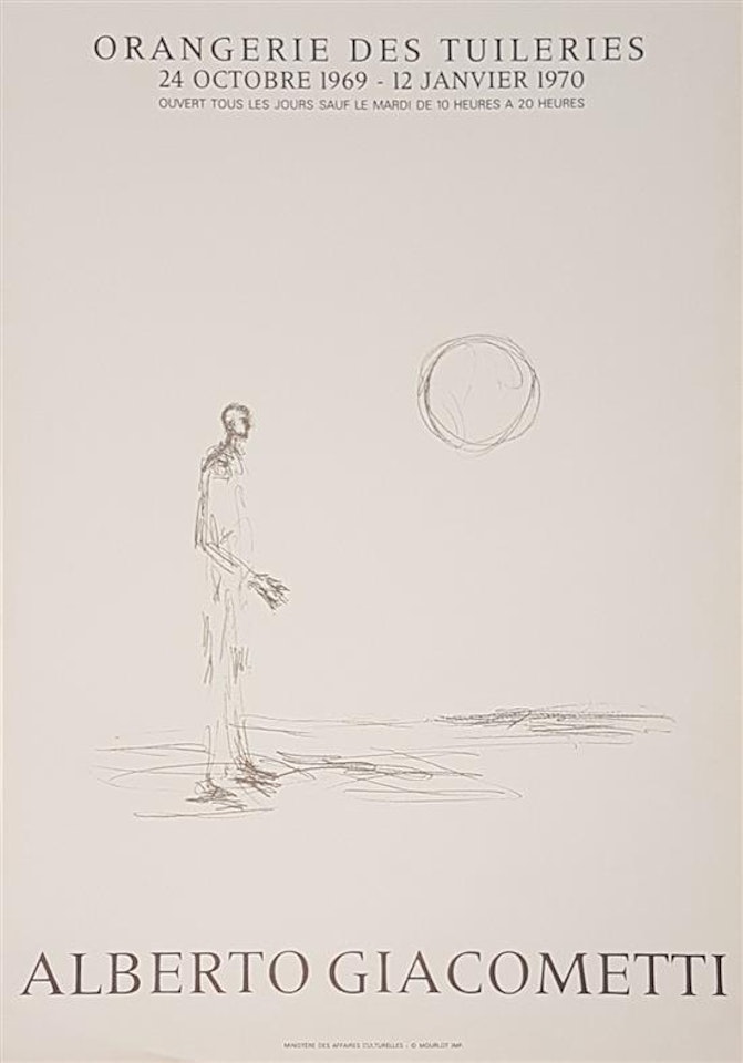 Poster for an exhibition of work by Alberto Giacometti at Orangerie des Tuileries by Alberto Giacometti