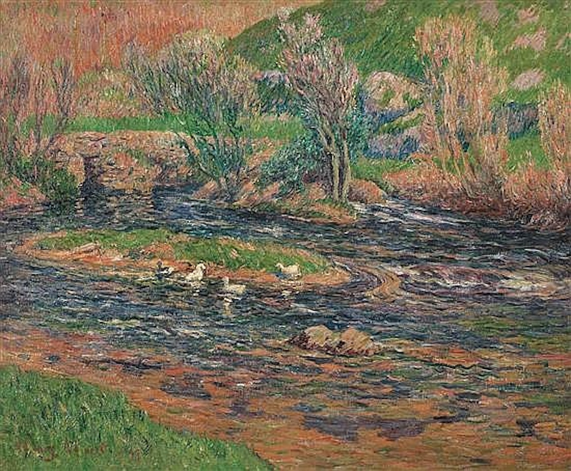 Le vieux pont sur l"Aven, Finistטre by Henry Moret